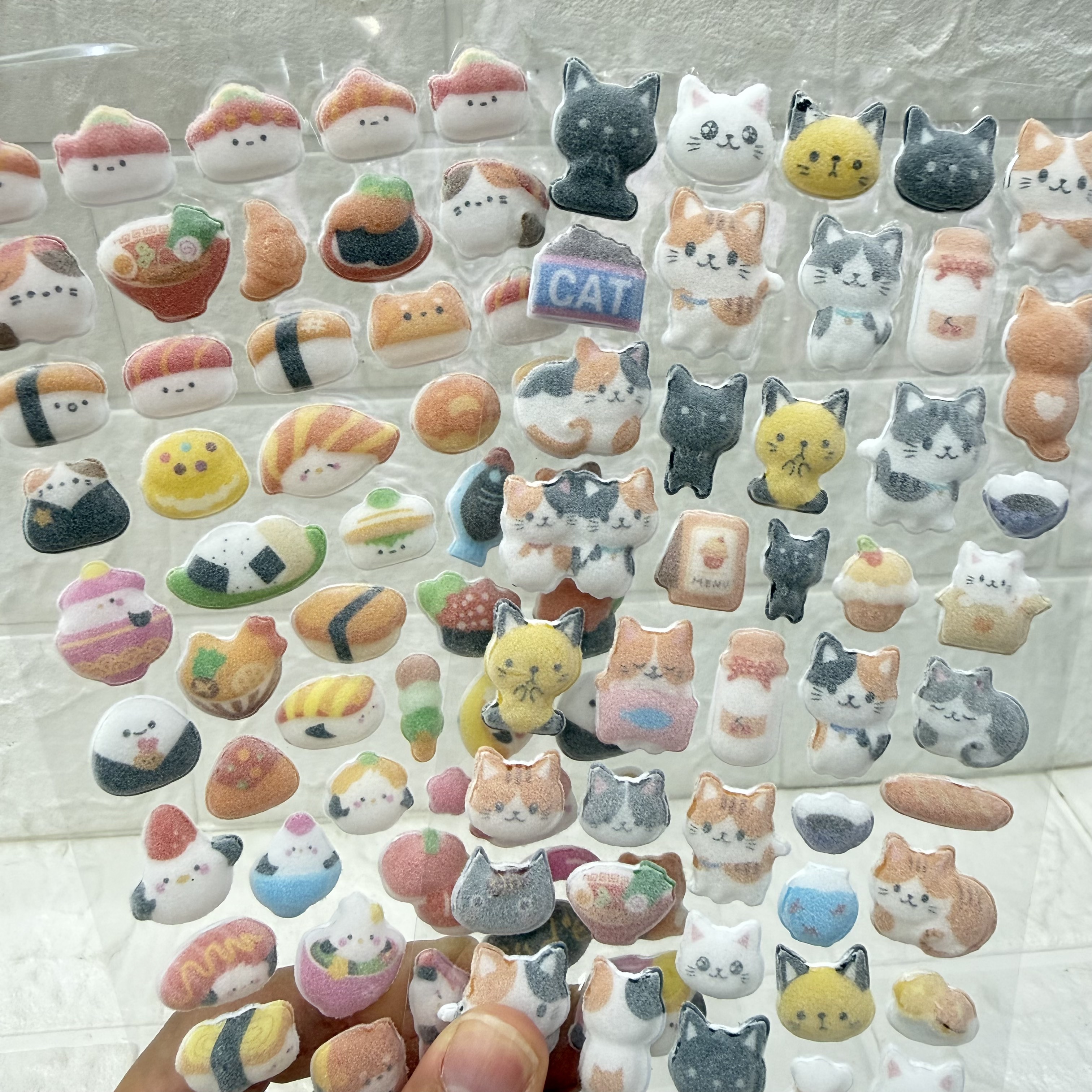 Cartoon flocked 3D embossed stickers, cute diy mobile phone decorative stickers, soft and adorable three-dimensional decorative stickers pic 9
