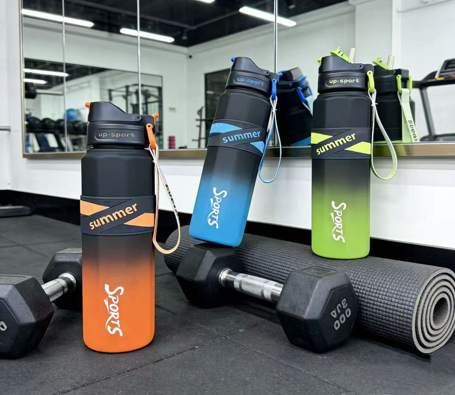 H164-HY-053B verano fitness deportes taza de agua spray bebida doble taza gradiente fitness al aire libre estudiante portátil y resistente detail image 7