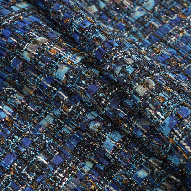 Mokashi Little Chanel fabric, heavy-duty coarse-spun and woven tweed details Picture