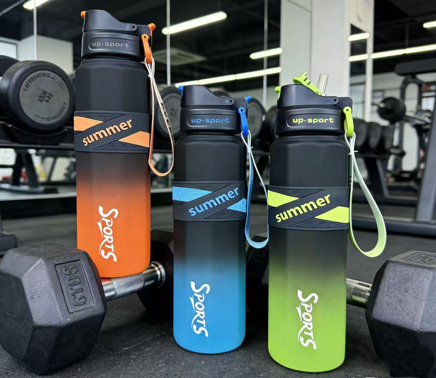 H164-HY-053B verano fitness deportes taza de agua spray bebida doble taza gradiente fitness al aire libre estudiante portátil y resistente detail image 3