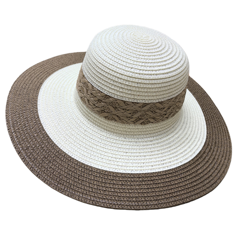 Women's summer straw hat, colorful wide-brimmed straw woven beach hat, seaside vacation sun protection hat, travel outdoor leisure breathable sun hat, Lafite grass hat Application Scenario