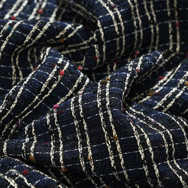 Mokas' little Champs-style fabric features checkered woven colorful balls blended with coarse wool Specification image