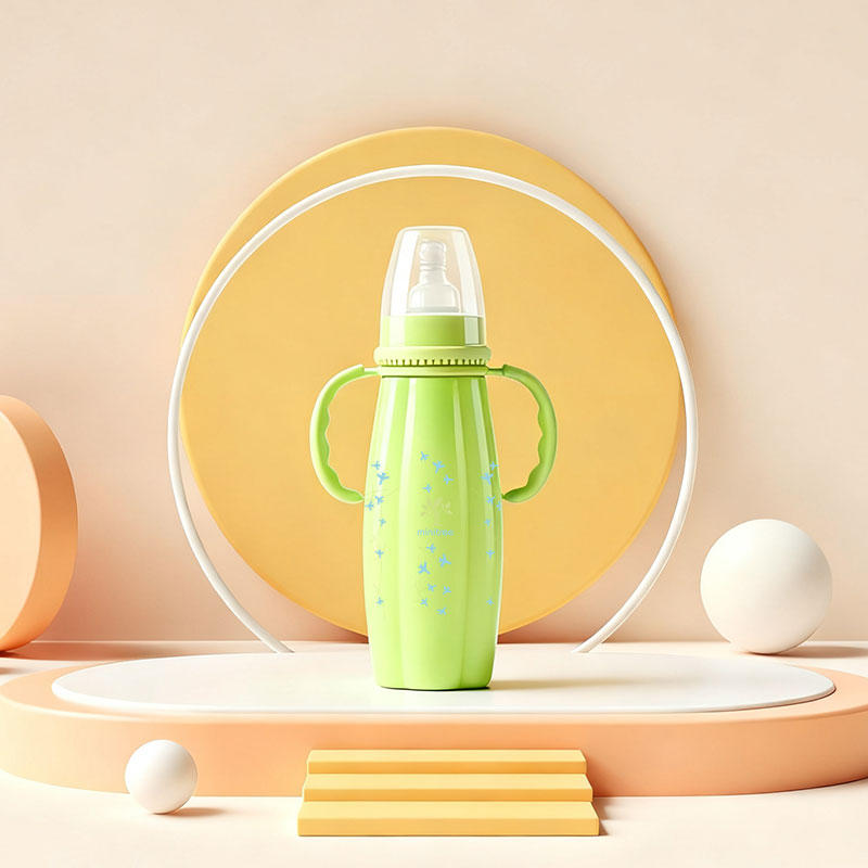 270ml PP standard-mouthed large pumpkin baby bottle with solid color (solid color) Specification image