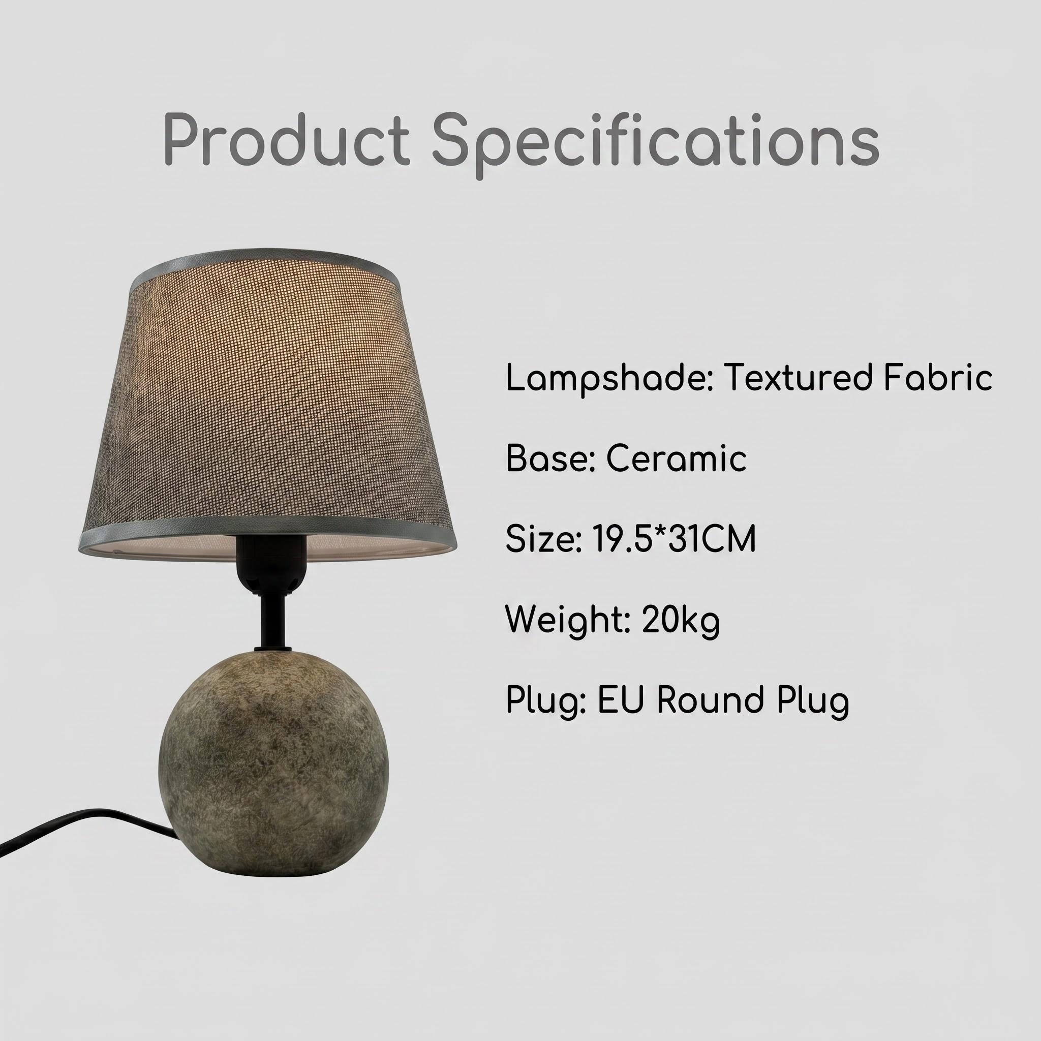 2026 Jilian's new stone-patterned ceramic night and sunset lights with textured lampshades and decorative table lamps Item Picture