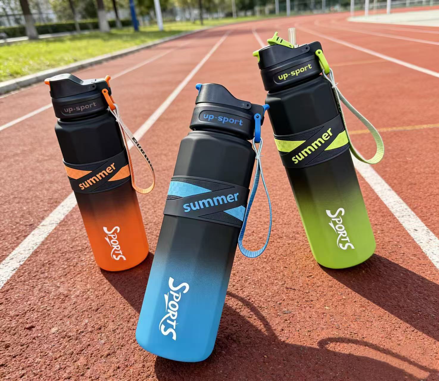 H164-HY-053B verano fitness deportes taza de agua spray bebida doble taza gradiente fitness al aire libre estudiante portátil y resistente detail image 4