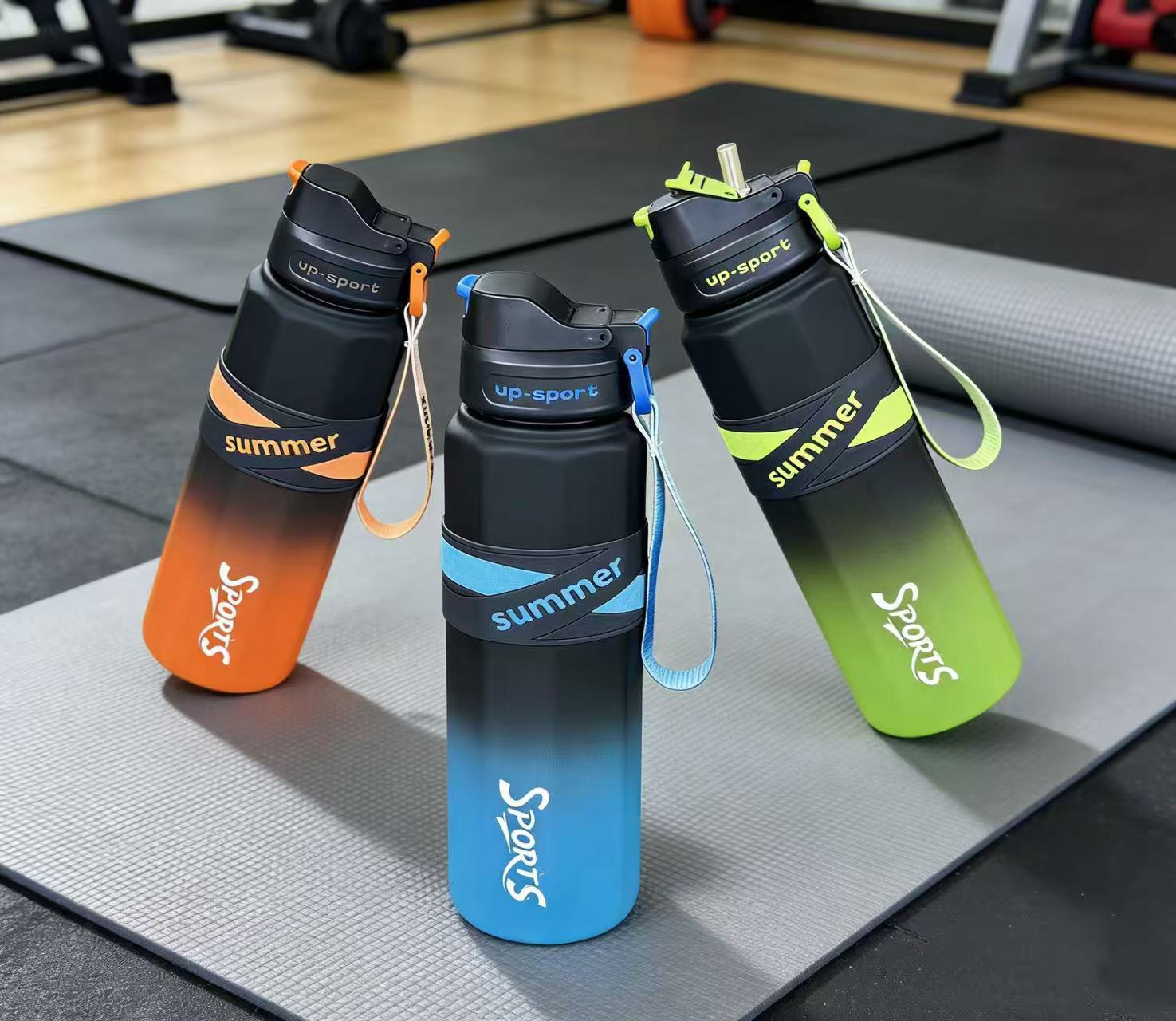 H164-HY-053B verano fitness deportes taza de agua spray bebida doble taza gradiente fitness al aire libre estudiante portátil y resistente detail image 8