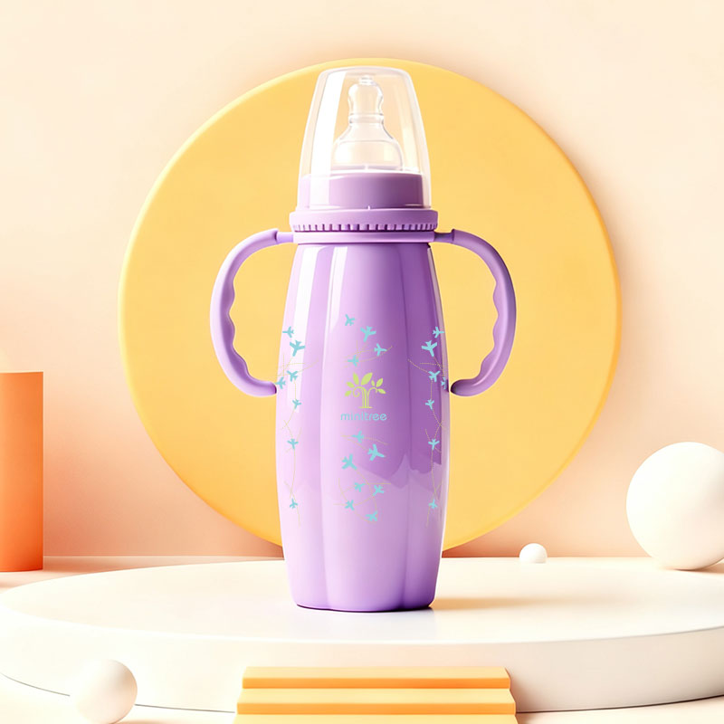 270ml PP standard-mouthed large pumpkin baby bottle with solid color (solid color) Application Scenario