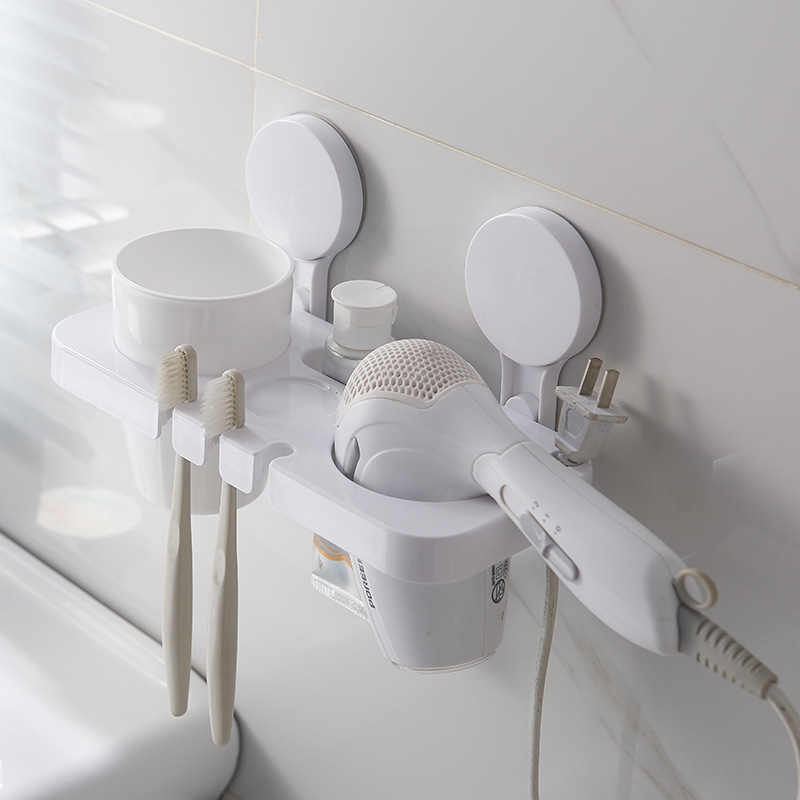 Powerful suction cup traceless wall-mounted toothbrush holder, bathroom wall-mounted storage rack, creative suction cup toothbrush cylinder, toothbrush rack details Picture
