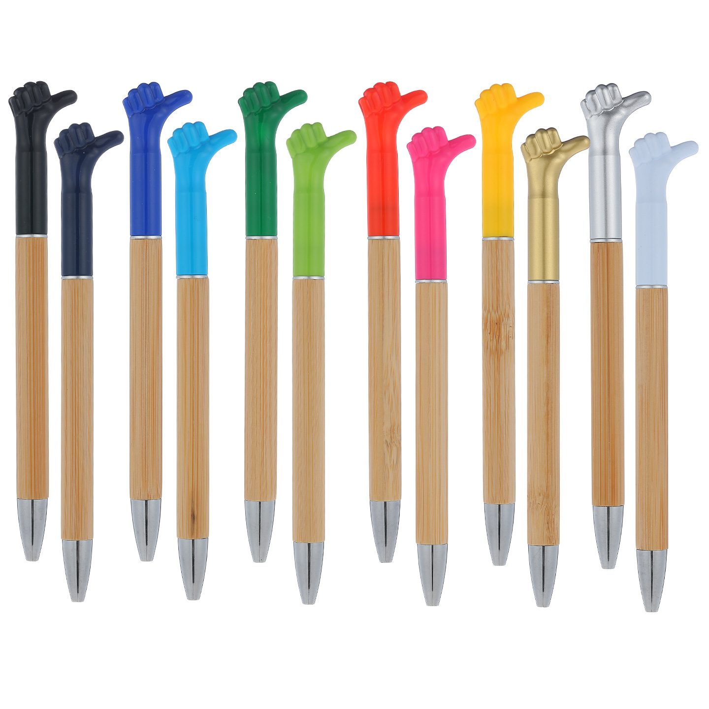 Ballpoint pen-shaped thumb ballpoint pen, bamboo accessory, ballpoint pen-shaped writing, comfortable and anti-slip design, suitable for students and offices Specification drawing