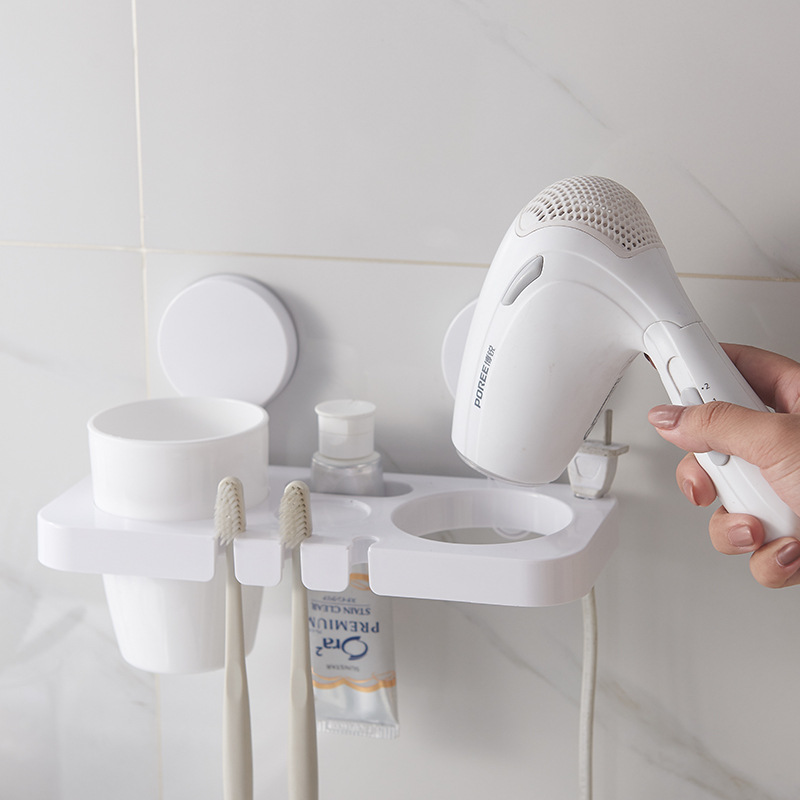 Powerful suction cup traceless wall-mounted toothbrush holder, bathroom wall-mounted storage rack, creative suction cup toothbrush cylinder, toothbrush rack