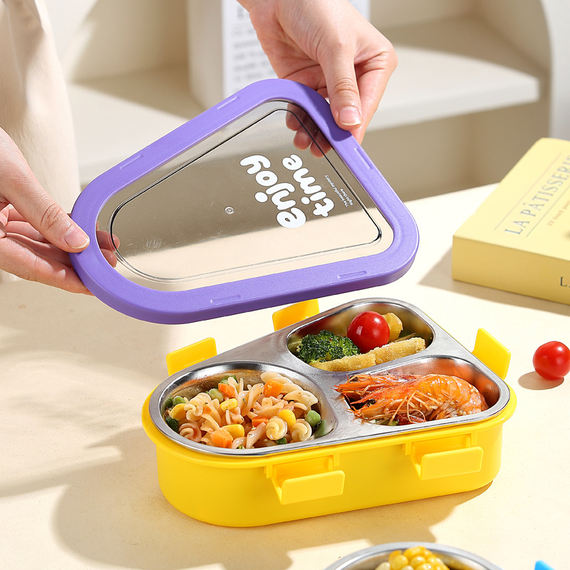 Cross-border 304 stainless steel lunch boxes, office workers' lunch boxes with separate compartments for meals, portable insulated lunch boxes for students Specification image