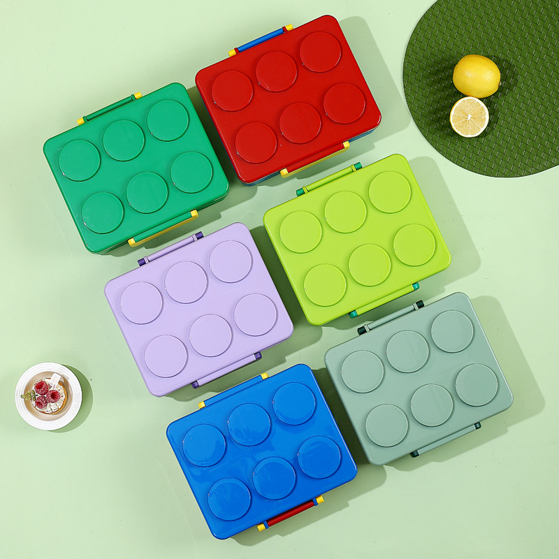 Cross-border DIY building block lunch boxes, children's salad boxes, bento boxes, picnic boxes, fruit boxes, microwave heating Application Scenario