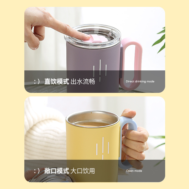 Household portable double-layer 304 stainless steel insulated cup, high appearance level, light luxury and high-end coffee mug
