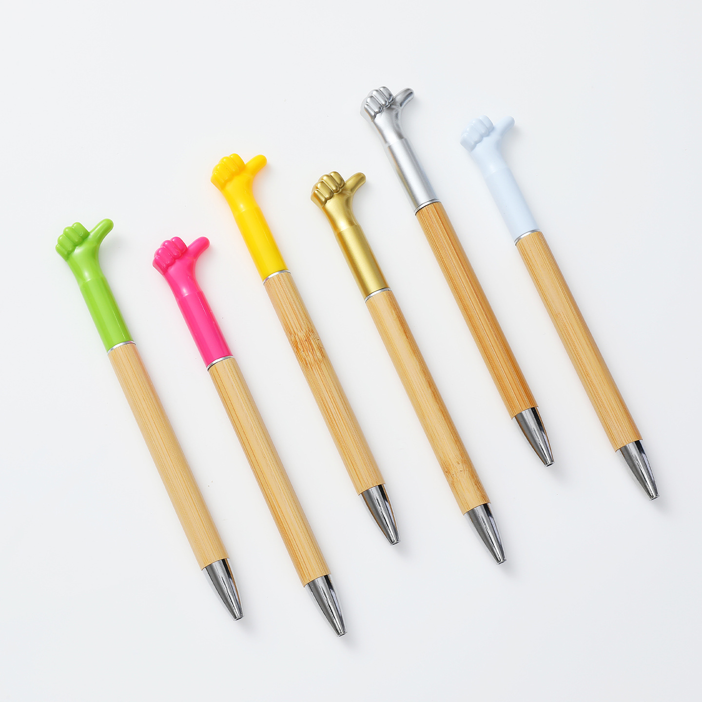 Ballpoint pen-shaped thumb ballpoint pen, bamboo accessory, ballpoint pen-shaped writing, comfortable and anti-slip design, suitable for students and offices details Picture