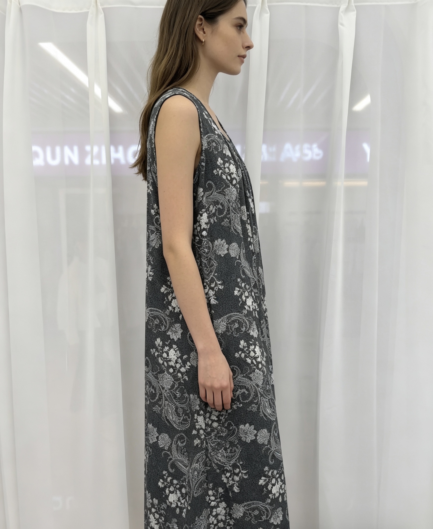 外贸法式复古风吊带睡裙女夏季可爱宽松睡衣印花家居服