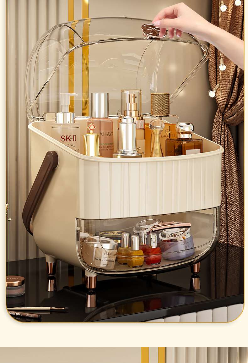 K49-3232 Cosmetics Storage Box, large-capacity cosmetics storage rack, dressing table, dust-proof storage box for skin care products details Picture