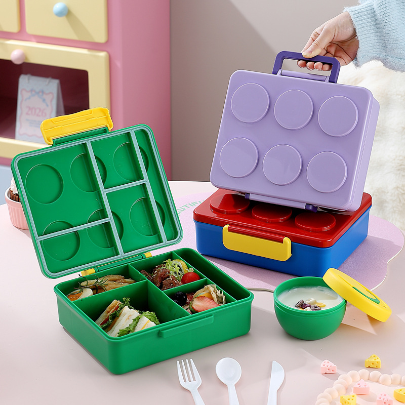 Cross-border DIY building block lunch boxes, children's salad boxes, bento boxes, picnic boxes, fruit boxes, microwave heating Specification image