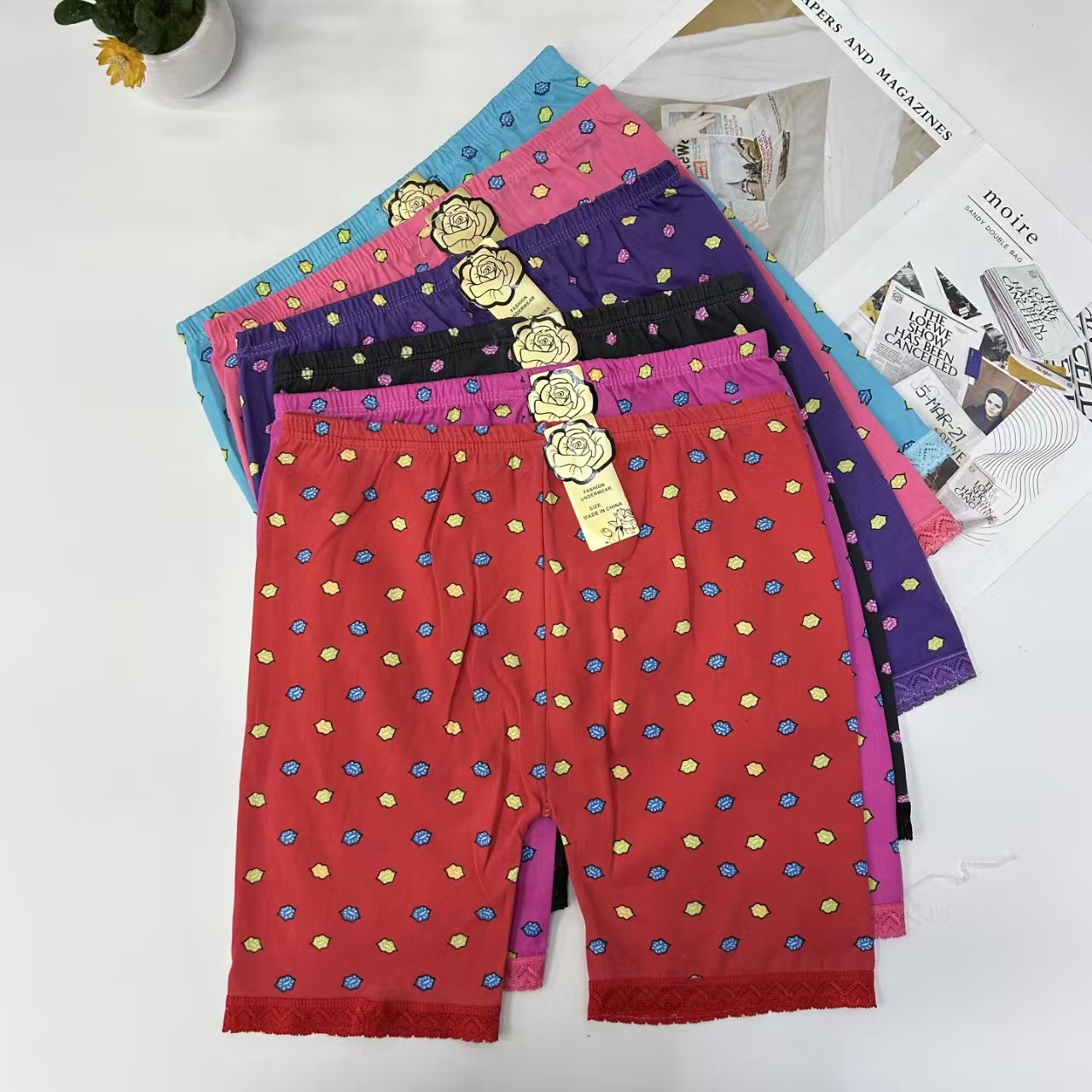 DD-8358#31 pairs of foreign trade export Middle East and Africa girls' leg pants, girls' leggings, color-blocking printed leggings, lace leg pants, QNI Specification drawing