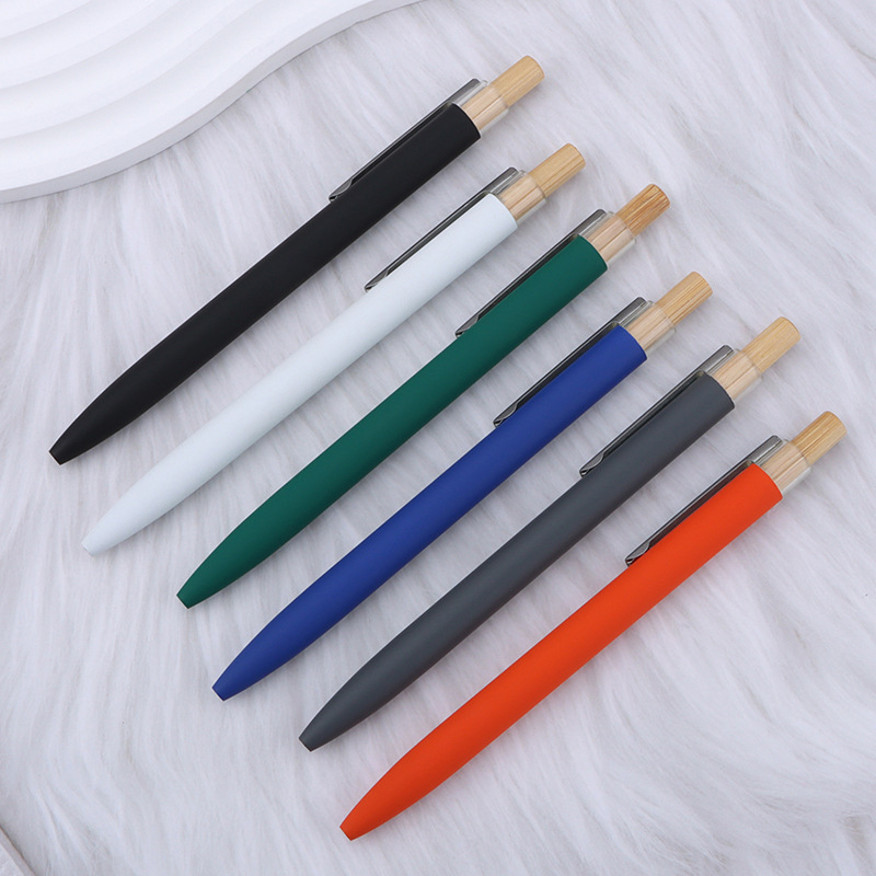 Ballpoint pen, whole aluminum rod, ballpoint pen cap, bamboo ballpoint pen, advertising ballpoint pen, high-end laser-engraved ballpoint pen details Picture