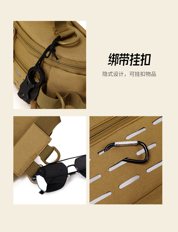 Sports waist bag, outdoor multi-functional tactical single-shoulder bag, men's sports chest bag, running and cycling crossbody bag, can be printed with logo detail image 14