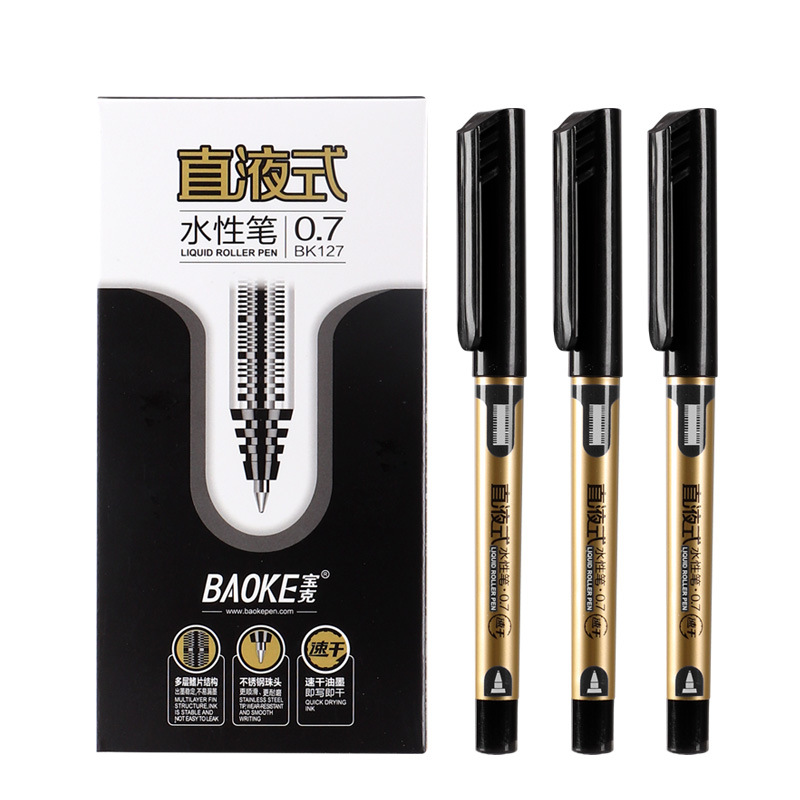 BK127 direct liquid ballpoint pen, student quick-drying test pen, large-capacity office signature pen, 0.7mm water pen Application Scenario