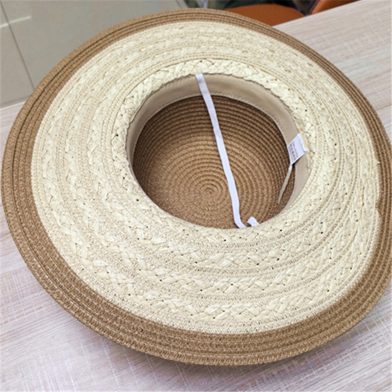 Ladies' straw hat, summer wide-brimmed straw hat, bow decoration, large straw hat, beach hat, sun hat, sunshade hat, seaside vacation, travel, daily outdoor leisure, urban style Item Picture