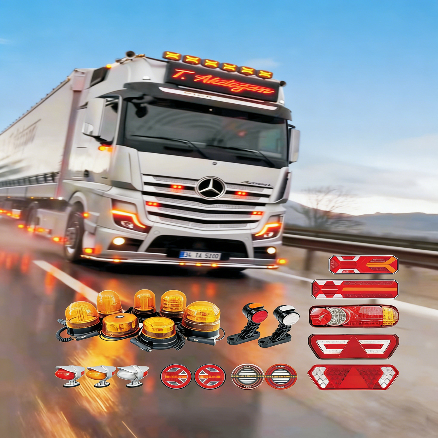 One-stop supply of truck and auto parts, including all kinds of lamp accessories, work lights, side lights, taillights and grille lights thumbnail