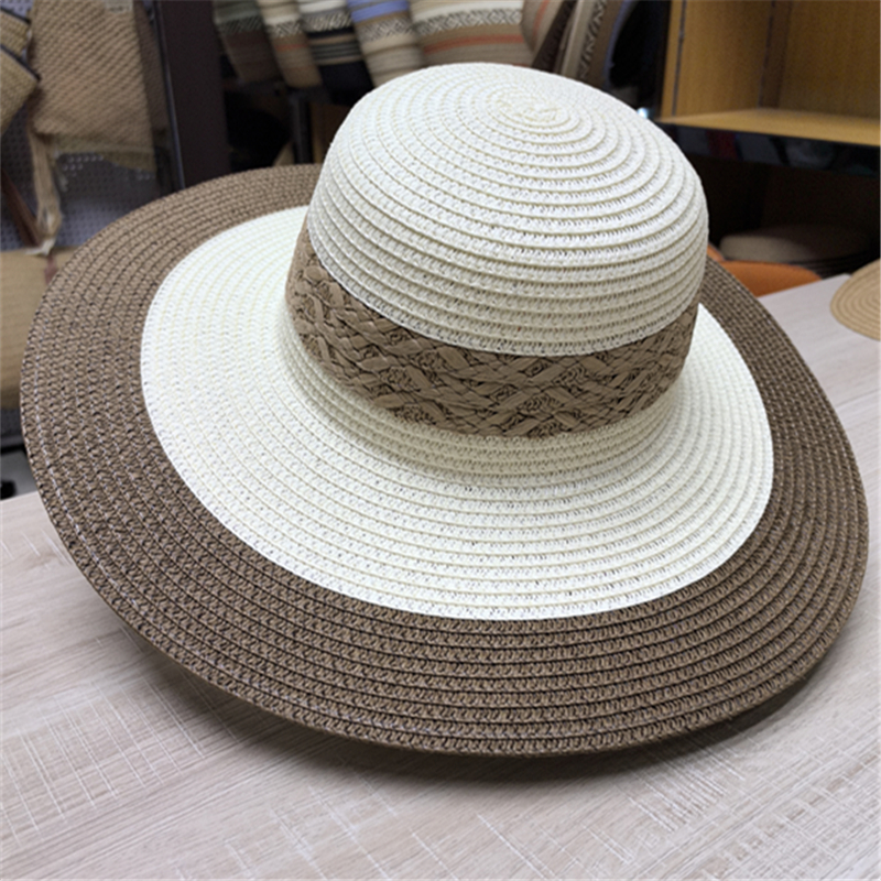 Women's summer straw hat, colorful wide-brimmed straw woven beach hat, seaside vacation sun protection hat, travel outdoor leisure breathable sun hat, Lafite grass hat Application Scenario