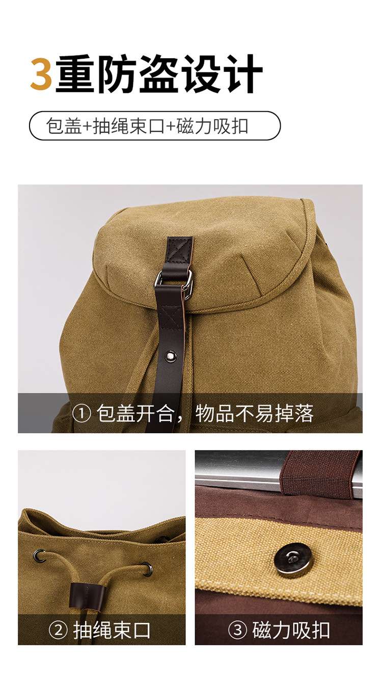 Sports and outdoor bags, retro men's backpacks, college student schoolbags, casual large-capacity travel bags, lightweight hiking backpacks, men's bags detail image 5