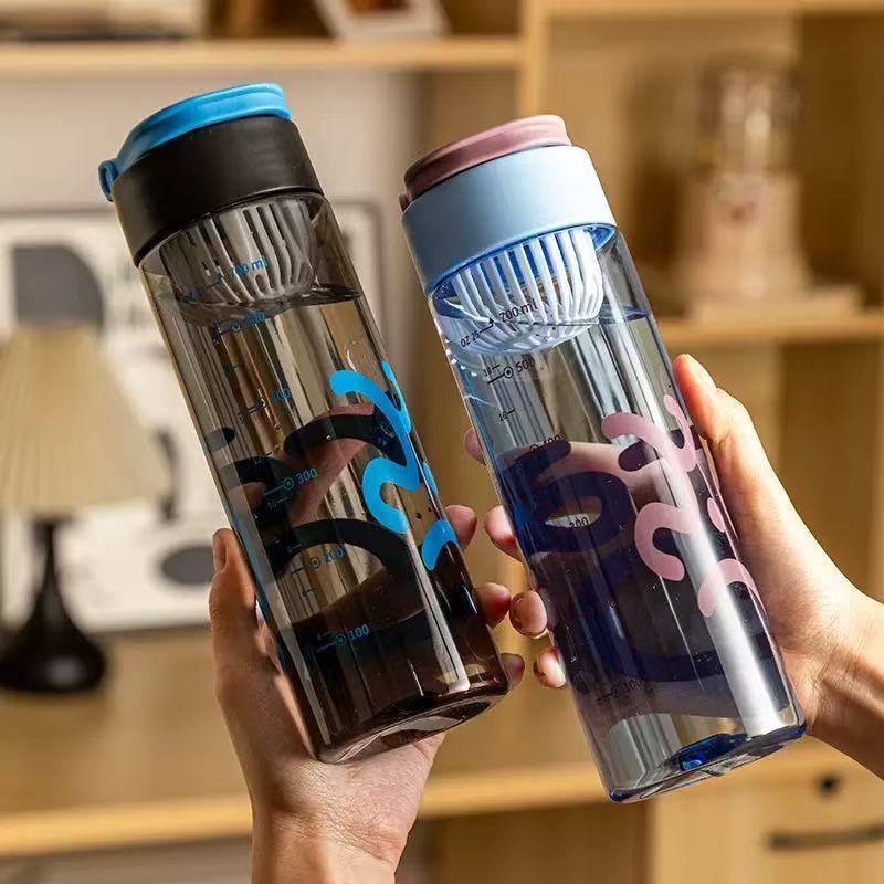 Summer simple and ins water cups, high appearance level for girls, outdoor portable cups, anti-drop and leak-proof plastic cups wholesale Specification image