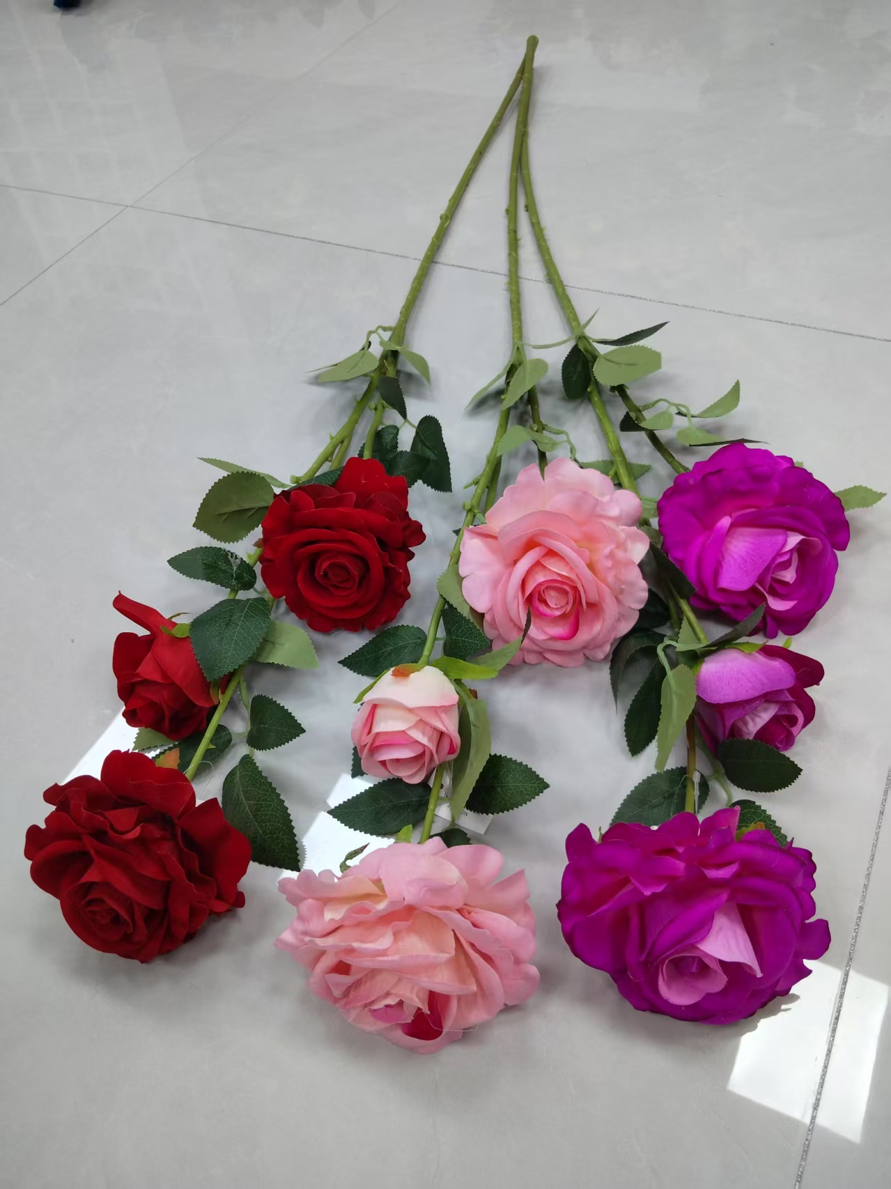 玫瑰仿真/花园/玫瑰仿真花/毛线花针织/魔术玫瑰花白底实物图