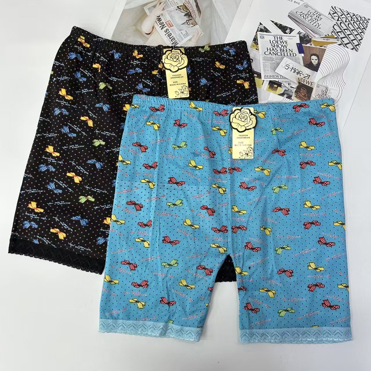 DD-8312 #31 pairs of foreign trade export Middle East and Africa girls' leg pants, girls' leggings, color-blocking printed leggings, lace edge leg pants, QNI details Picture