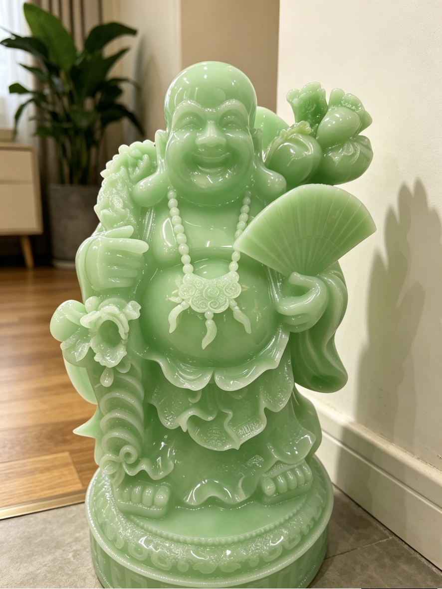 厂家直销工艺品仿玉弥勒佛佛像树脂摆件