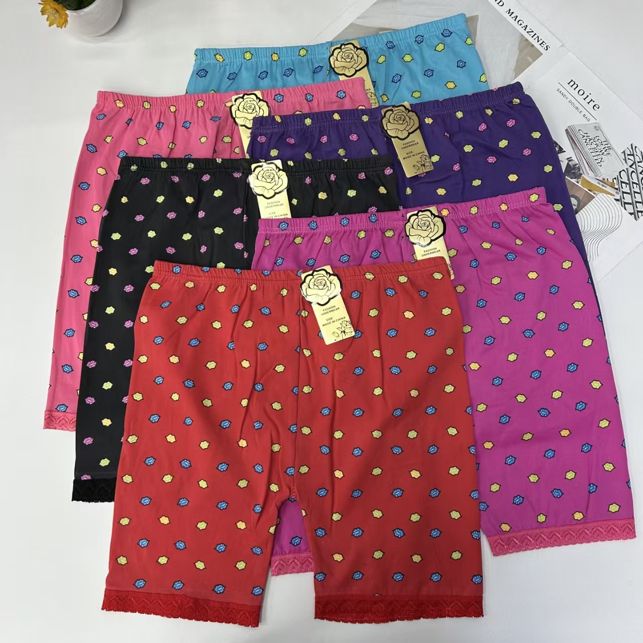DD-8358#31 pairs of foreign trade export Middle East and Africa girls' leg pants, girls' leggings, color-blocking printed leggings, lace leg pants, QNI Item Picture