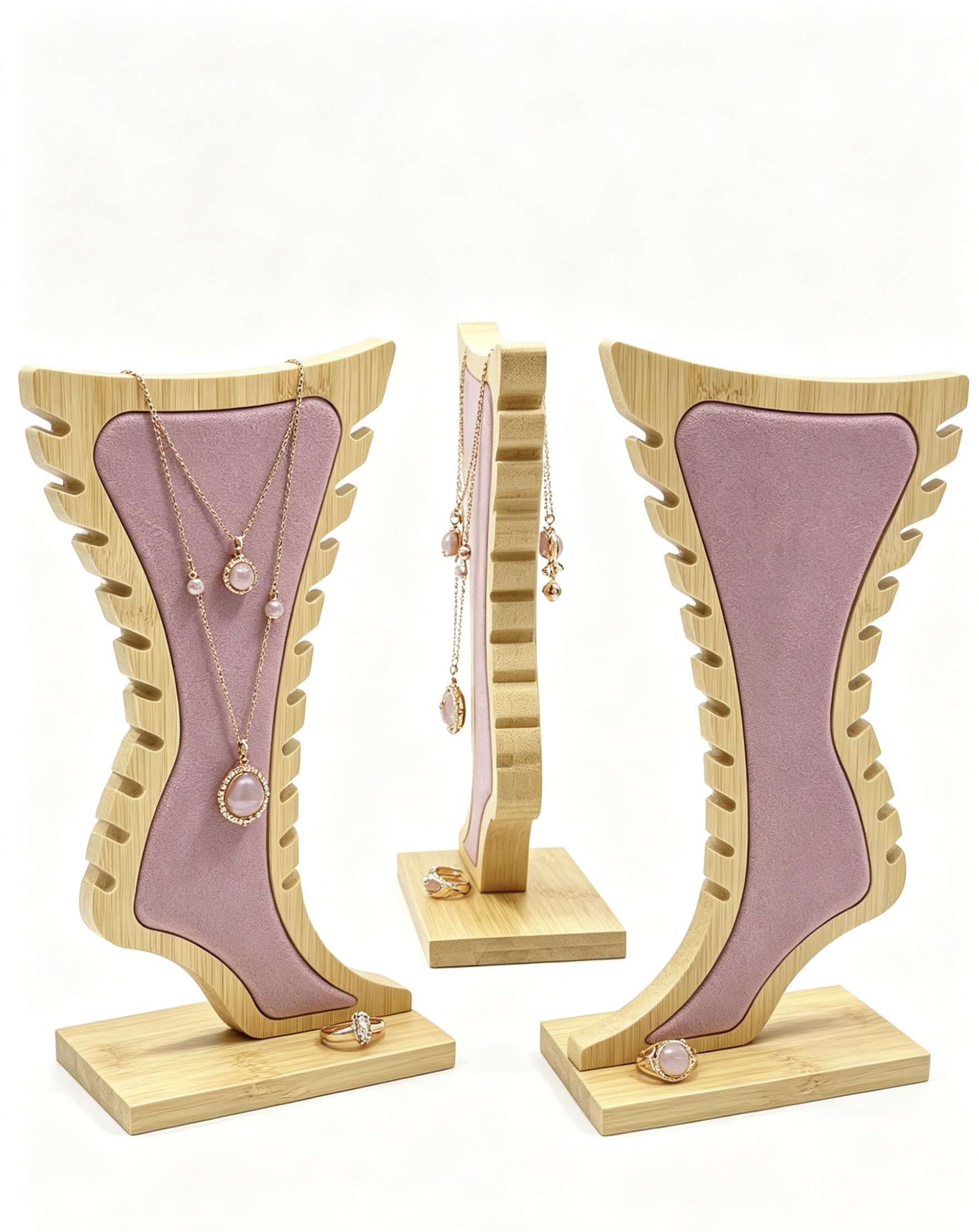 Wooden jewelry display rack, jewelry display rack, acrylic stand, ring, plate and accessory display rack, storage rack