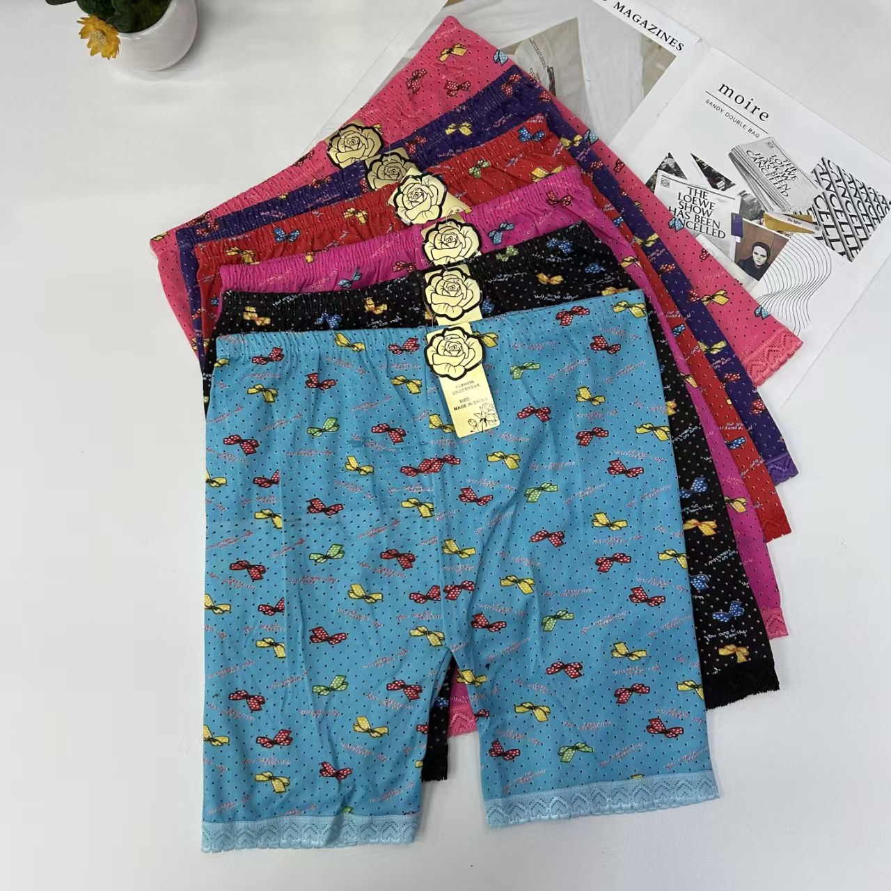 DD-8312 #31 pairs of foreign trade export Middle East and Africa girls' leg pants, girls' leggings, color-blocking printed leggings, lace edge leg pants, QNI Specification drawing