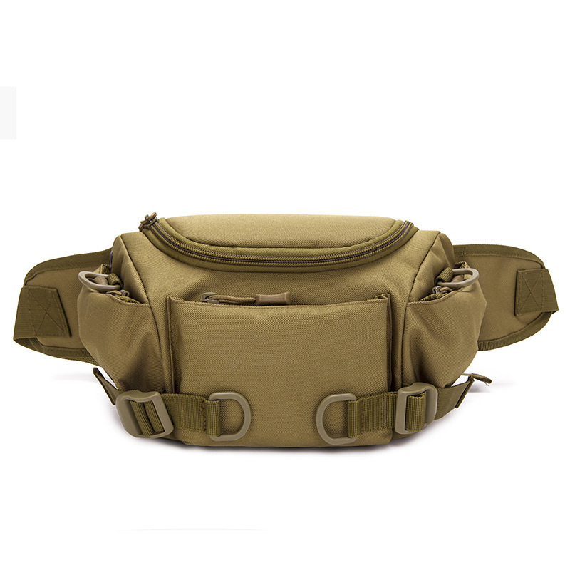 Men's sports waist bag, outdoor waist bag, large-capacity tactical bag, multi-functional running bag, wear-resistant mountaineering sports single-shoulder crossbody bag Specification image