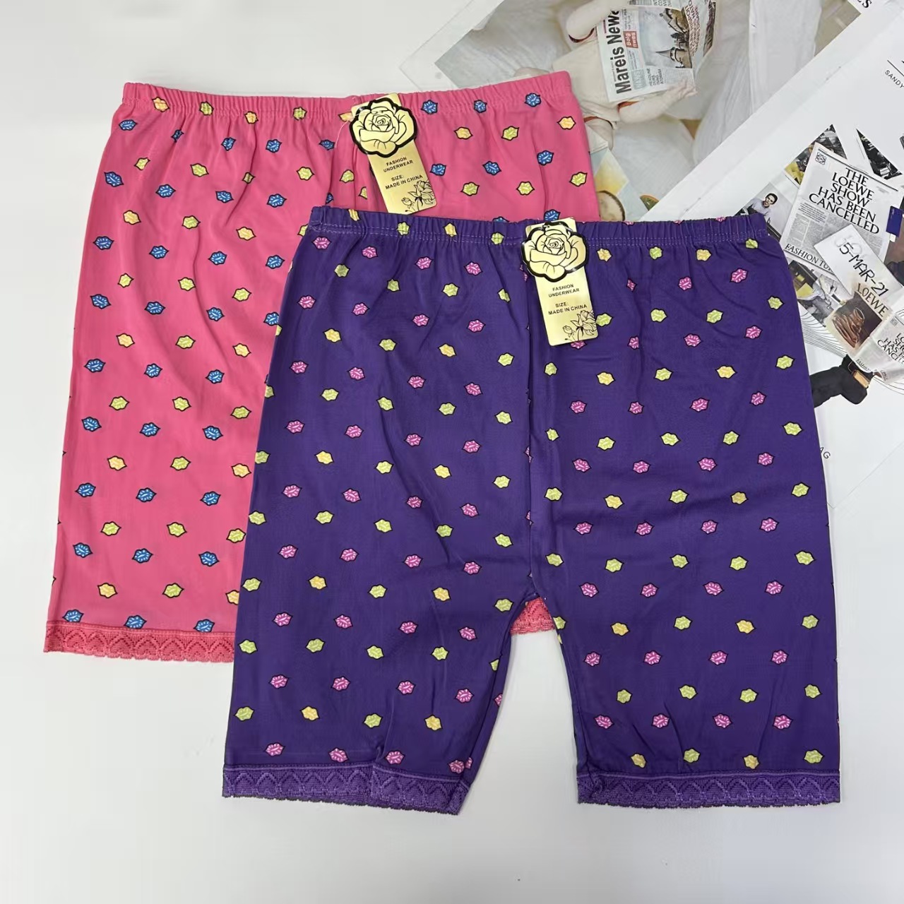 DD-8358#31 pairs of foreign trade export Middle East and Africa girls' leg pants, girls' leggings, color-blocking printed leggings, lace leg pants, QNI details Picture