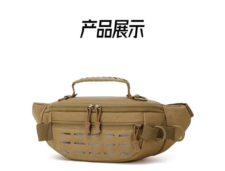 Sports waist bag, outdoor multi-functional tactical single-shoulder bag, men's sports chest bag, running and cycling crossbody bag, can be printed with logo detail image 4