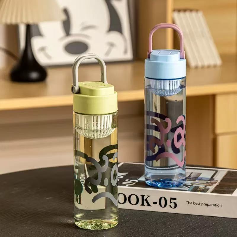 Summer simple and ins water cups, high appearance level for girls, outdoor portable cups, anti-drop and leak-proof plastic cups wholesale Item Picture