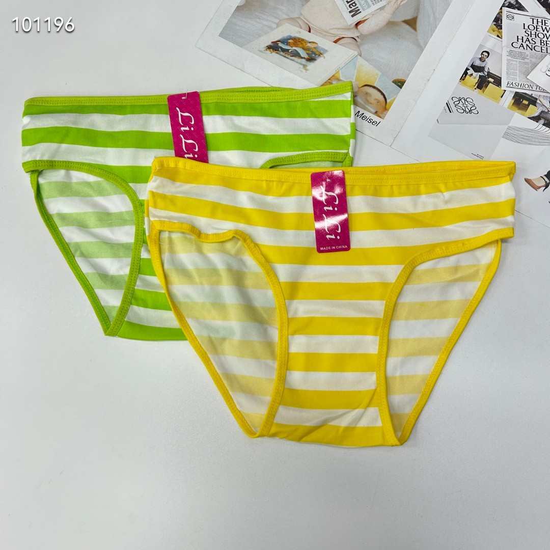 DD-360#31 underwear for women, a popular export product in Africa and South America. Milk silk, thick striped printed women's briefs, QNI details Picture