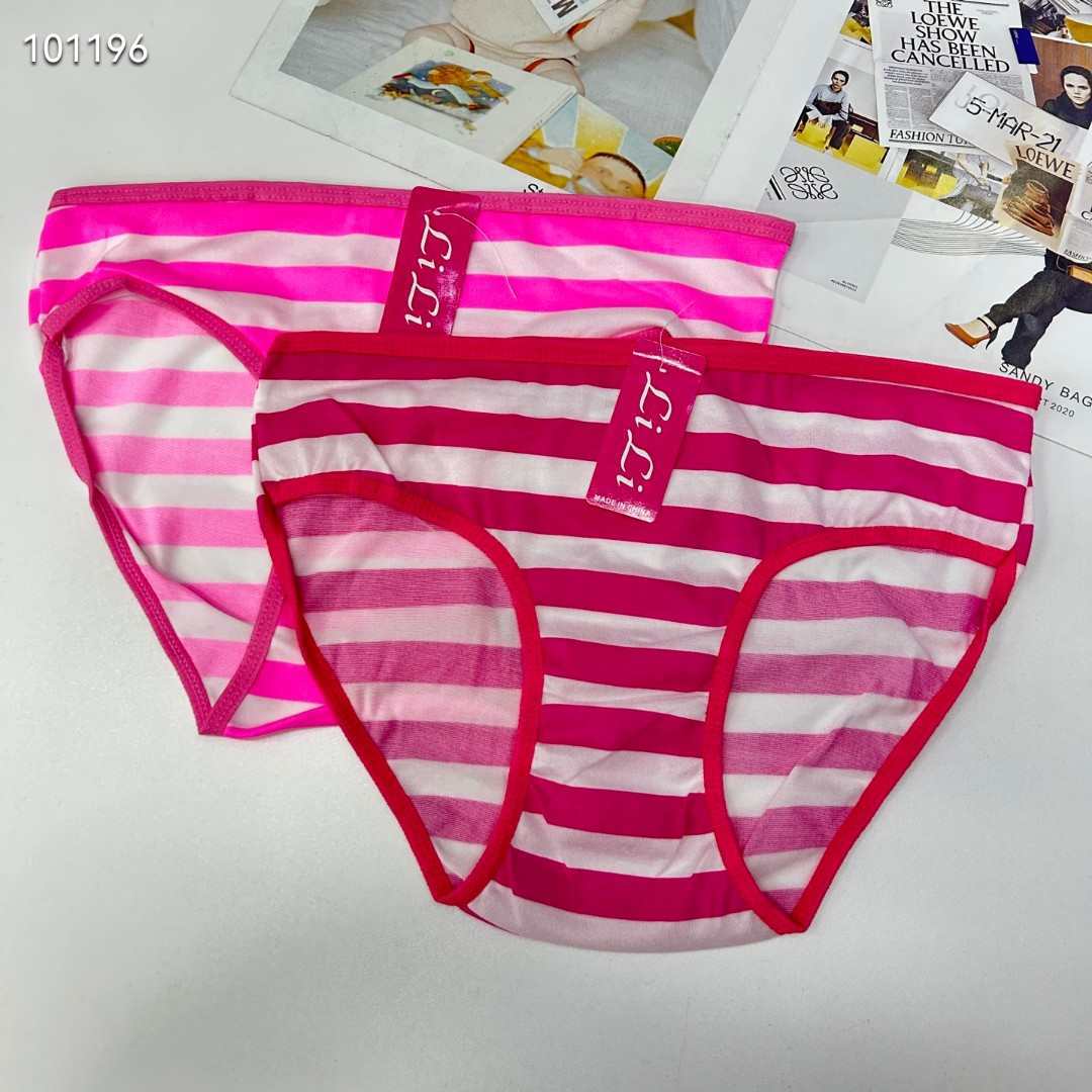DD-360#31 underwear for women, a popular export product in Africa and South America. Milk silk, thick striped printed women's briefs, QNI Specification drawing