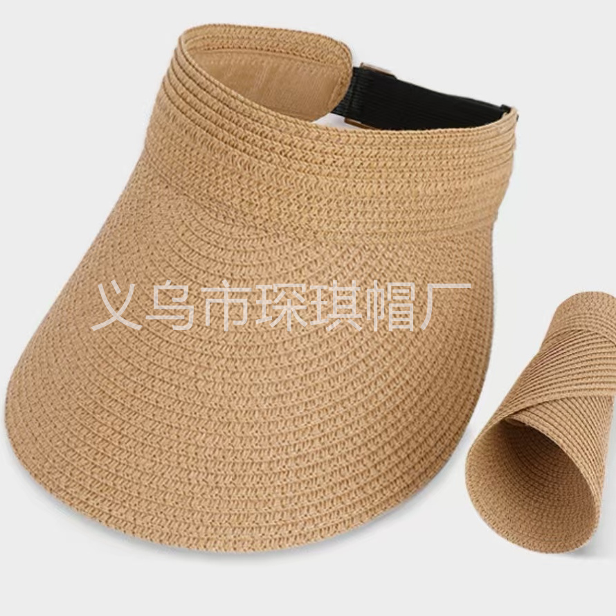 Women's summer straw hat, open-top straw hat, baseball hat, sun hat, wide-brimmed sun protection hat, sun hat, vacation beach hat, outdoor casual cycling hat, versatile and foldable hat Application Scenario
