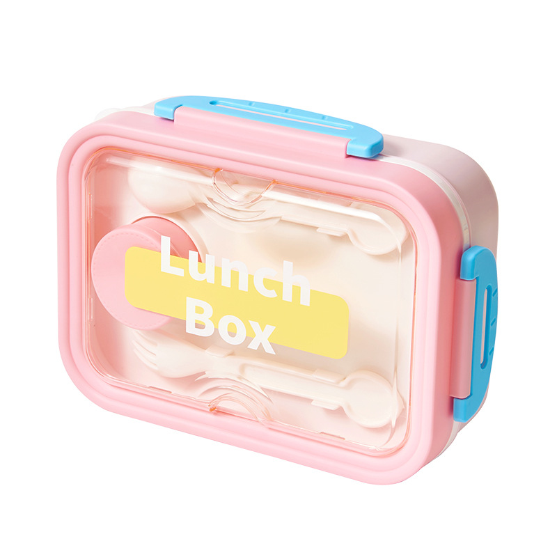 马卡龙色系便携分格饭盒 | 食品级材质 | 内置餐具 | 学生上班族午餐便当盒 | 防漏密封多色可选