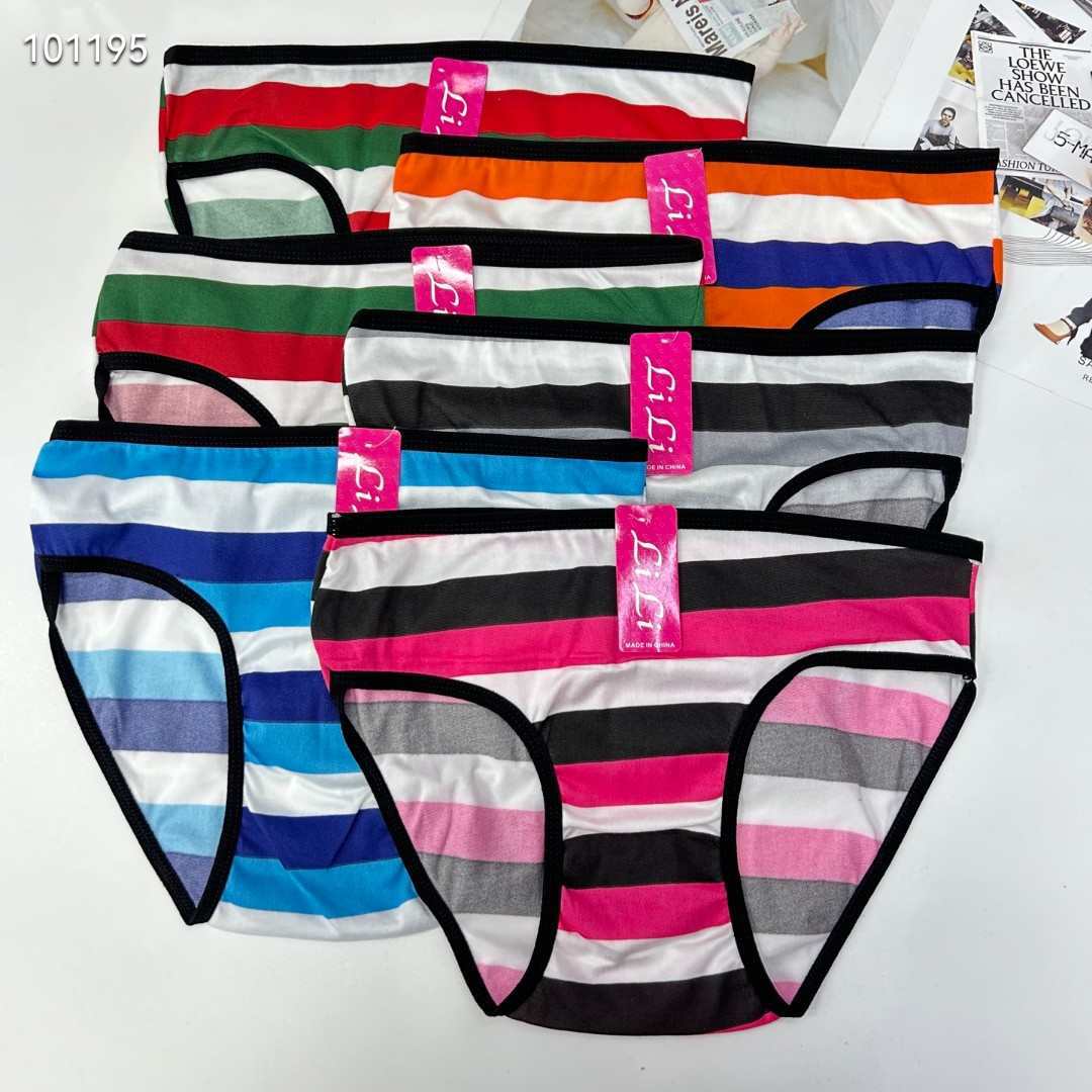 DD-8604# export underwear, women's underwear, milk silk screen printed women's underwear, striped underwear, women's briefs, underwear, underwear are selling well in Africa, South America, QNI Item Picture