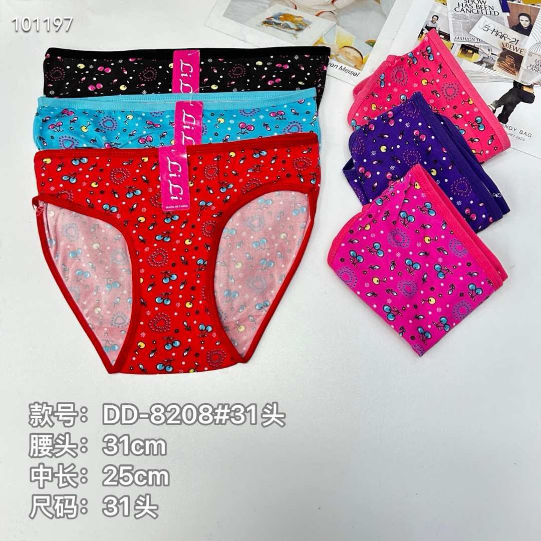 DD-8208#31头内裤女士内裤牛奶丝女内裤大码内舒适印花女士三角裤内衣内裤热销非洲南美洲QNI