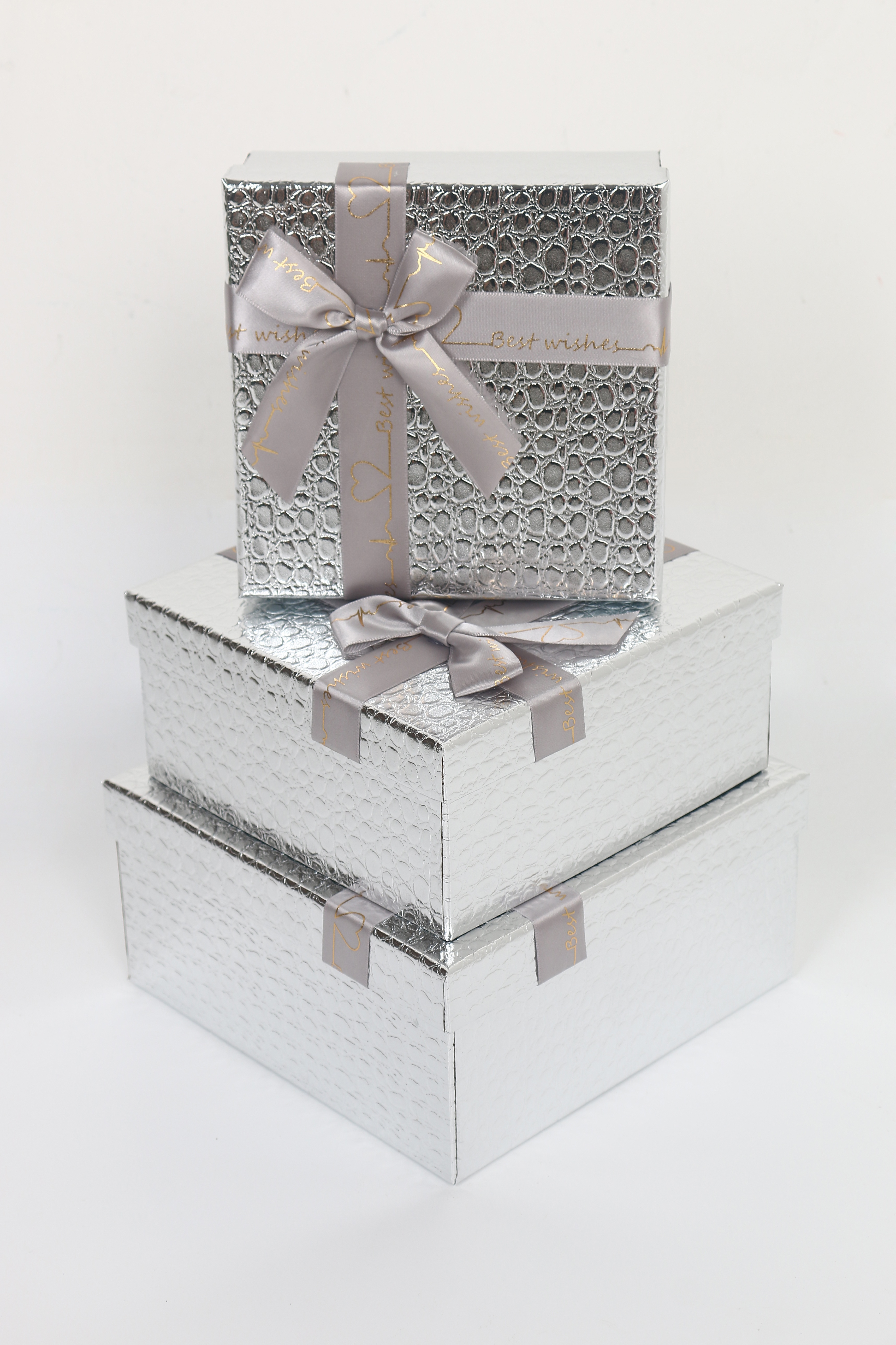 3403 square three-piece set, exquisite lychee pattern gift box, handcrafted ribbon bow, factory direct sale details Picture