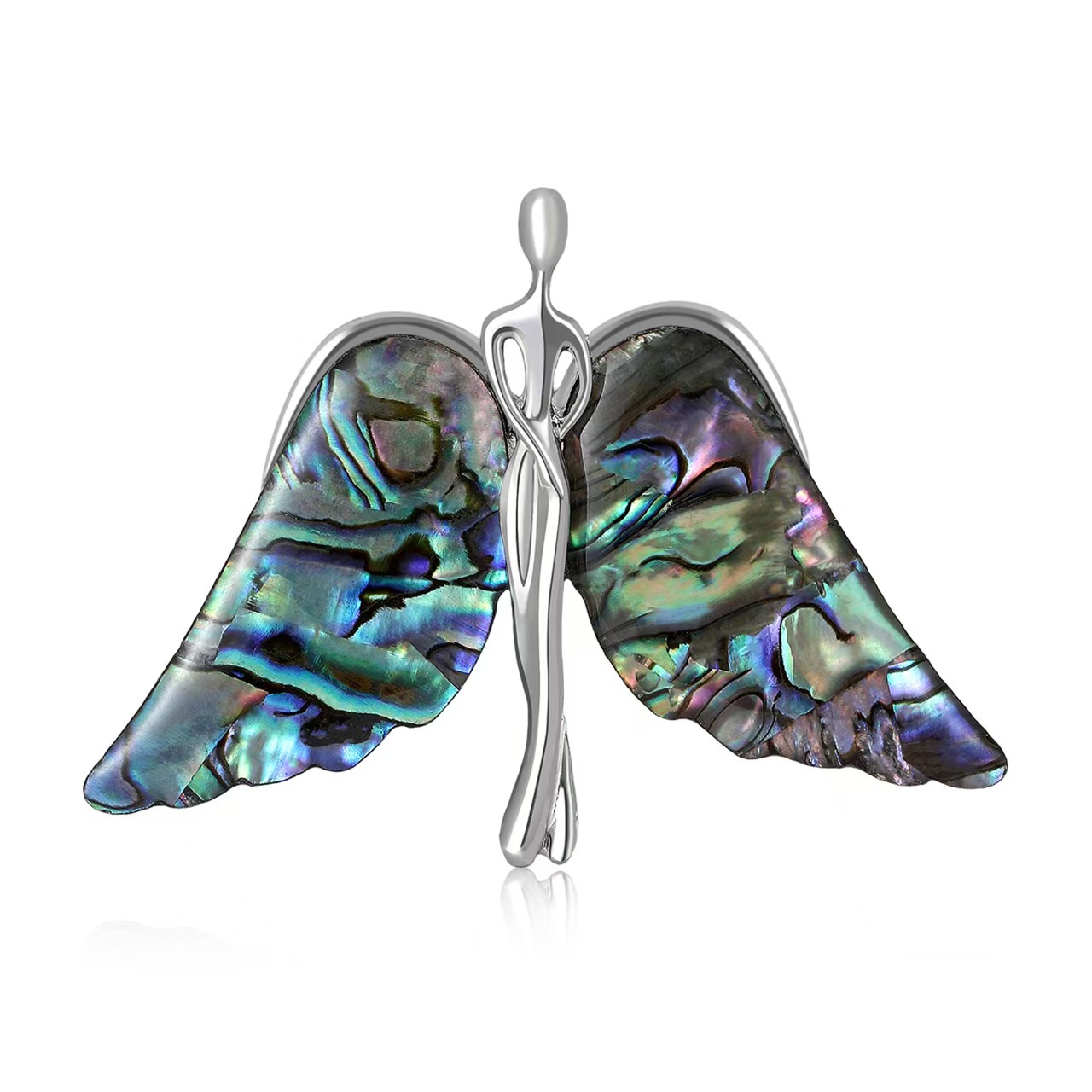 Trendy and elegant alloy shell large wing angel brooch, fashionable and versatile women's clothing brooch accessory pin