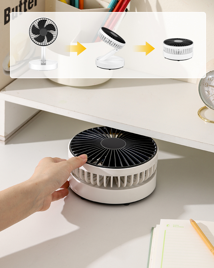5-inch folding charging fan, folding telescopic storage desktop fan, USB charging small fan pic 9