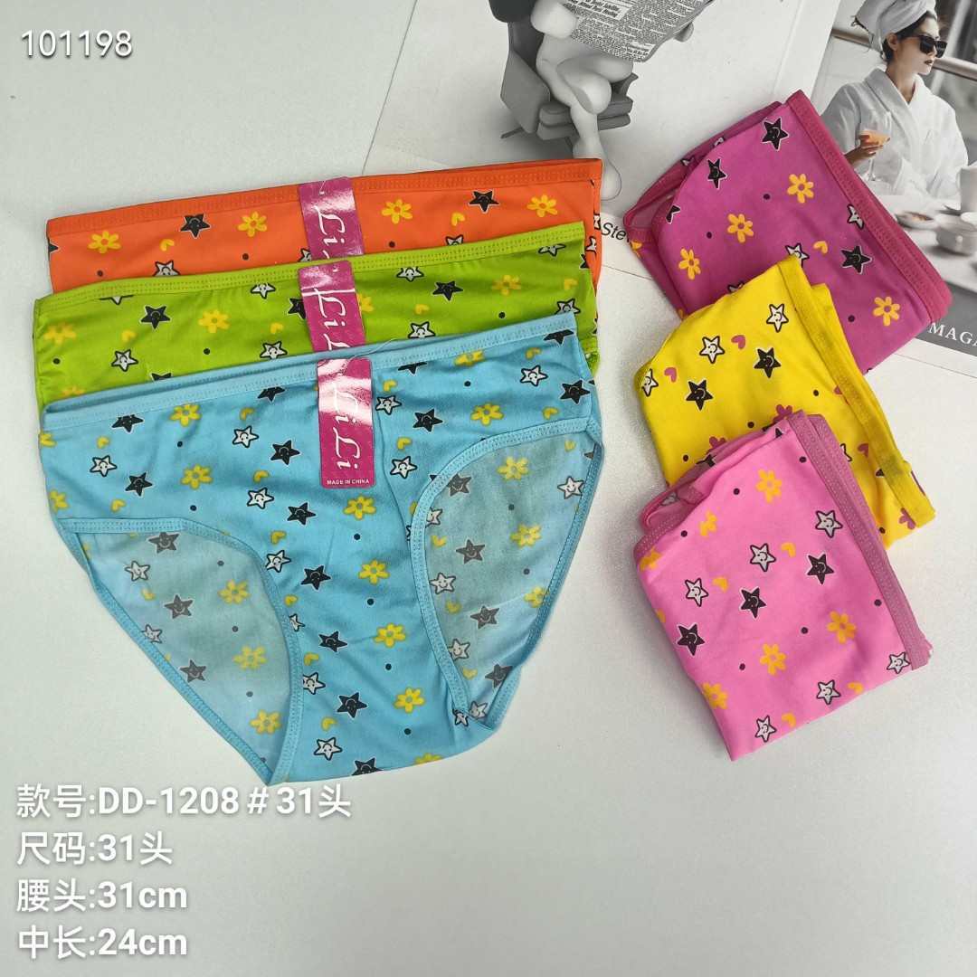 DD-1208#外贸内裤女士内裤牛奶丝印花女内裤性感包边内裤女三角裤内衣内裤QNI